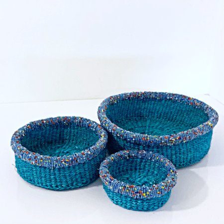 Blue Blue Set of Three Mini Baskets