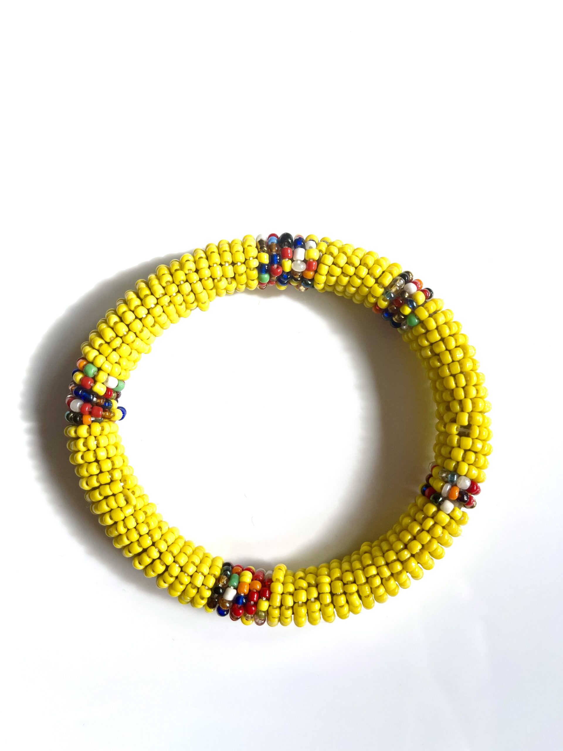 African Maasai tribal beaded bangles, Handmade Beaded Bangle, Africa Jewellery Kenyan bangles (Yellow)