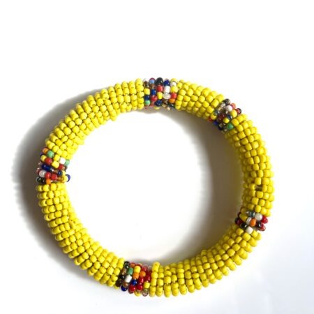 African Maasai tribal beaded bangles, Handmade Beaded Bangle, Africa Jewellery Kenyan bangles (Yellow)
